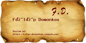 Fülöp Domonkos névjegykártya
